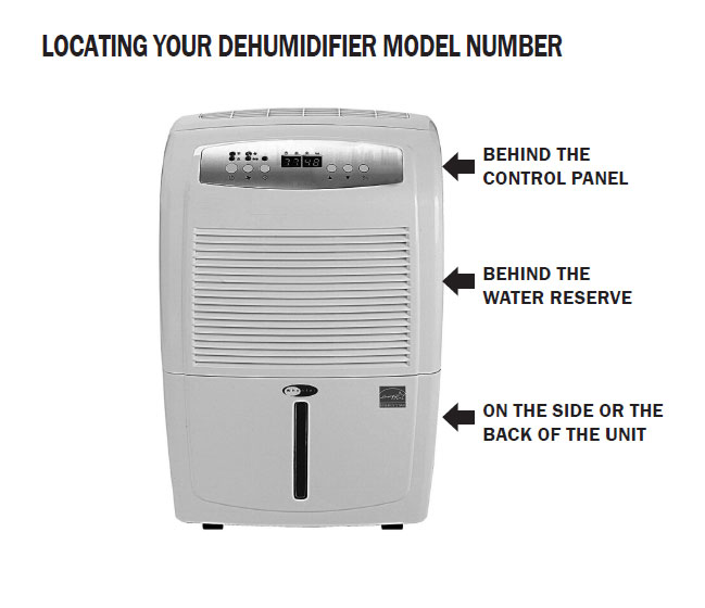 Dehumidifier Model Number instructions